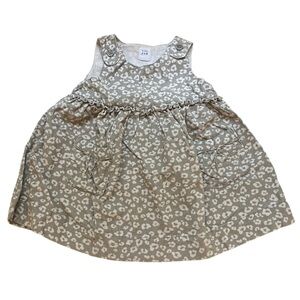 2/$15 baby GAP 12-18 month Corduroy Overall Dress grey animal print